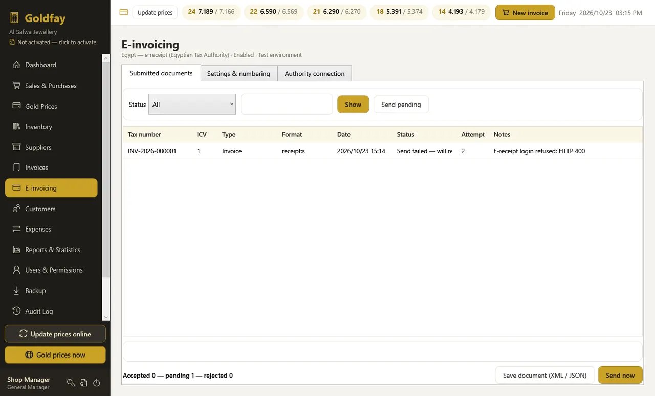 E-invoicing — Goldfay