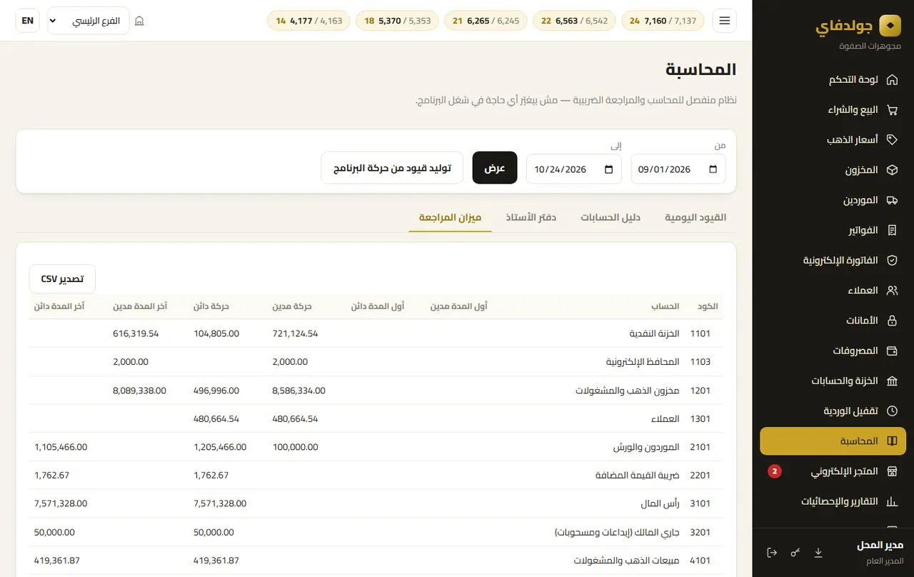 المحاسبة (اختياري) — جولدفاي