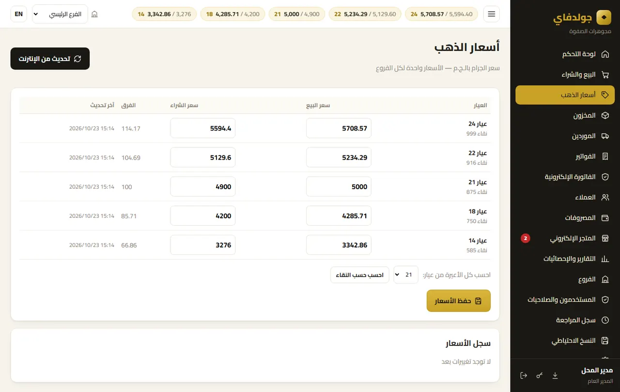 أسعار الذهب — جولدفاي