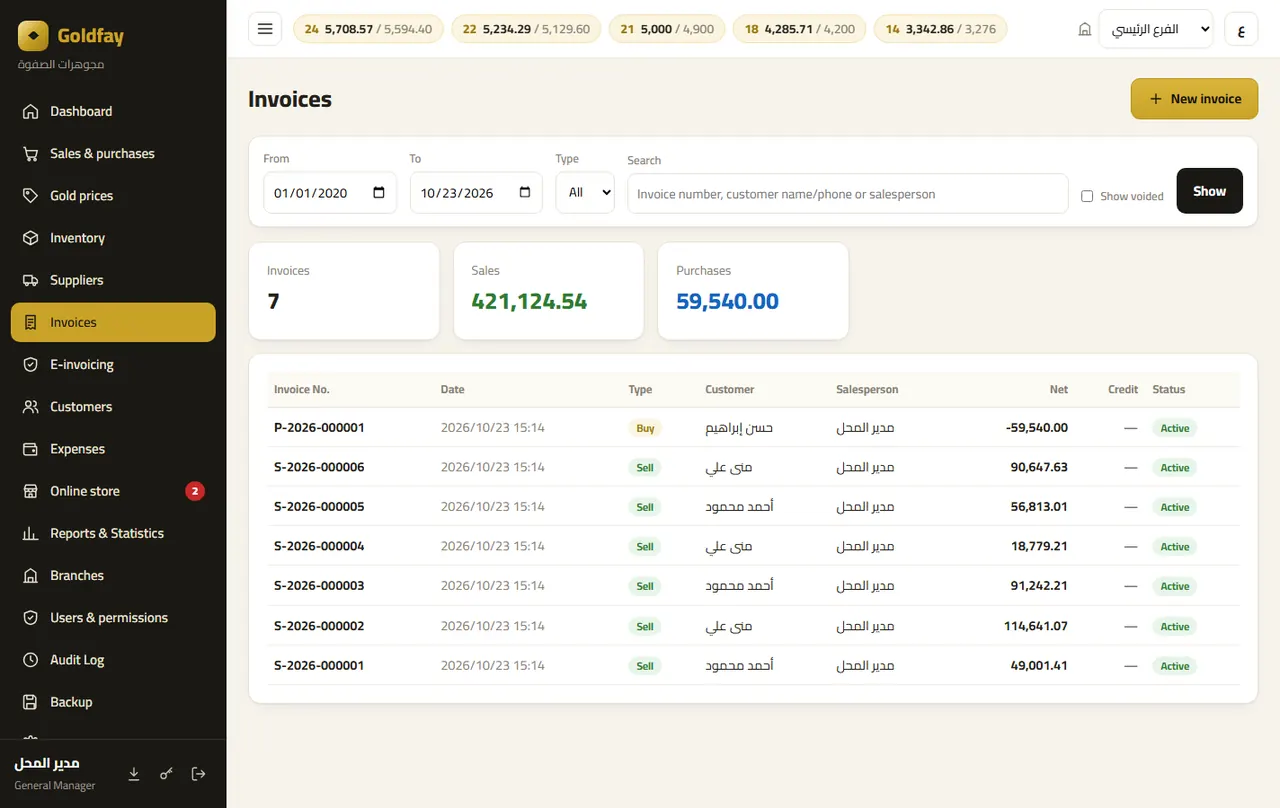 Invoices — Goldfay